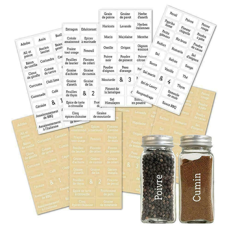 8 Sheets 208 PCS Creative Transparent Waterproof Spice/ P6D0 Labels Herb B8B8