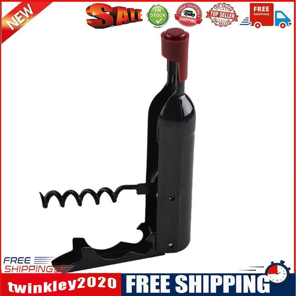 2 in 1 Mini Opener Bottle Shaped Wine Corkscrew Foldable Beer Bottle Opener