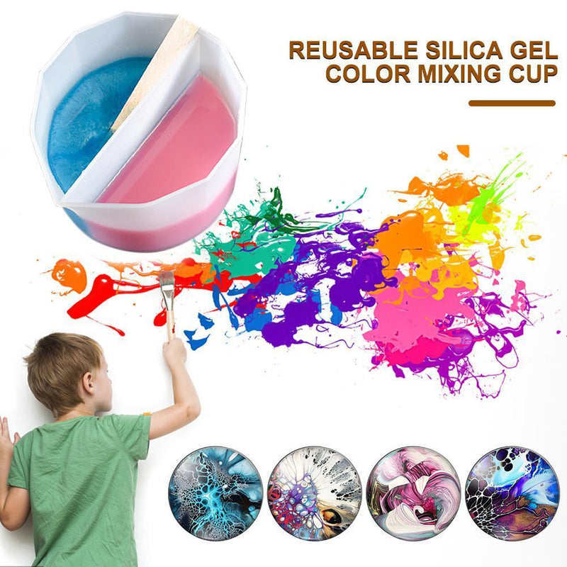 Silicone Split Color Mixing Cup - Multi Channels Paint Divider (4pcs)
