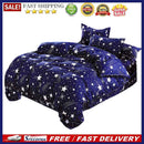 4pcs Star Printing Duvet Cover Flat Bed Sheet Pillowcase Soft Cotton Bedding