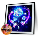 5D DIY Diamond Painted Round Diamond Blue Rose LD166