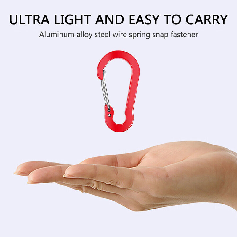 #A 6pcs Outdoor Camping Carabiner Clips Aluminum Alloy Buckle for Fishing Climbi
