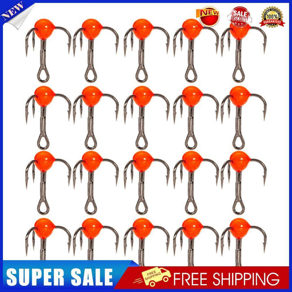 10pcs Ice Fishing Sharpened Treble Hooks Carbon Steel Mini Hook Red (6)