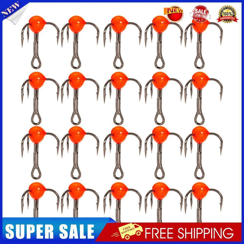 10pcs Ice Fishing Sharpened Treble Hooks Carbon Steel Mini Hook Red (6)