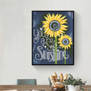 Full Round Luminous Diamond Painting Two Sunflowers Rhinestone Wall Picture Gift