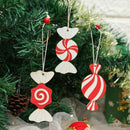 Candy  Pattern Christmas Pendants Xmas Tree Decor Hanging Ornament Wood Crafts