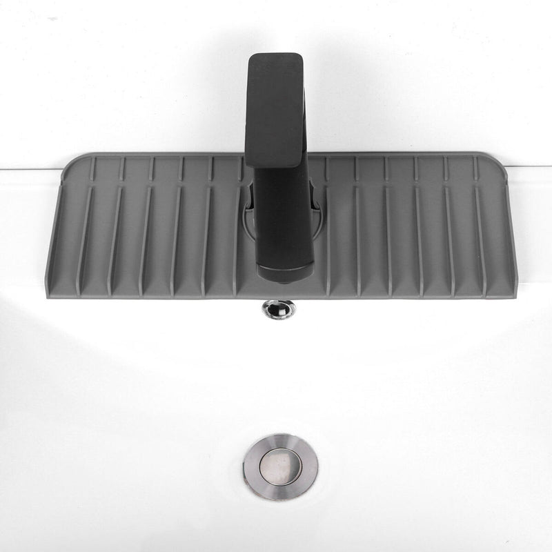 Silicone Kitchen Faucet Absorbent Mat Sink Water Splash Odor Guard (Grey) Newly