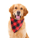 Pet Neckerchief Dog Plaid Triangle Scarf Collar Saliva Towel (Red Black) Newly