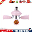 3 in 1 E27 to E27 Lamp Base Socket Splitter LED Light Bulb Holder (Pink)