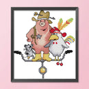 Partial Cross Stitch Animals Friends 14CT DIY Printed Needlework Home Decoration