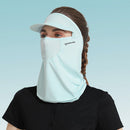 Golf Sun Visor Hat UPF 50+ Ice Silk Face Cover Neck Gaiter for Outdoor Sports