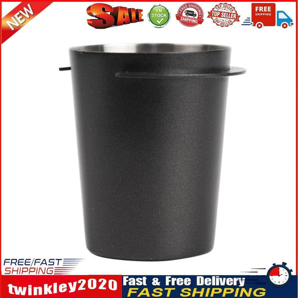 58mm Stainless Steel Coffee Dosing Cup Parts for Espresso Machine (Black) Newly