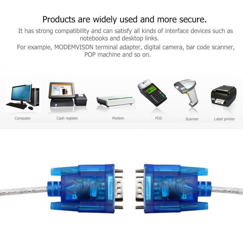 USB to RS232 COM Port Serial 9 Pin DB9 Adapter Cable Converter for Win 7