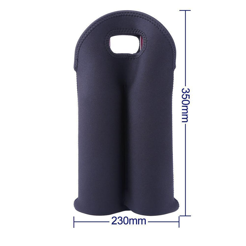 2 BottlesNeoprene Cooler Wine-bottle Bag Protective Cover (Blue+Black) Newly