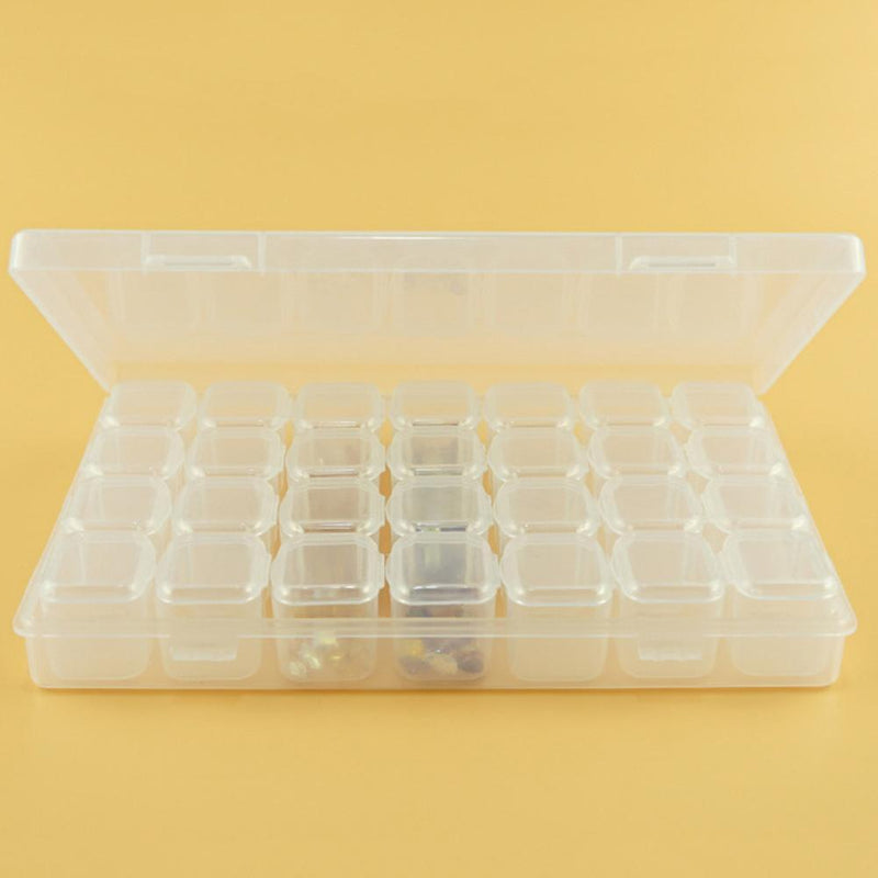 28pcs Nail Art Box Organizer Storage Transparent Jewelry Case Makeup Beauty