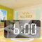 LED Mirror Wake Up Clock Electronic Auto Photosensitive Alarm Clock (A)
