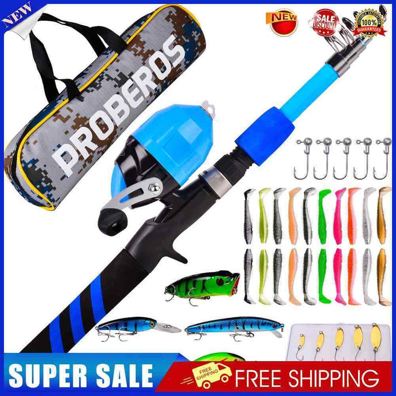 #A 1.5m/1.8m Telescopic Kids Casting Fishing Rod Combo Sea Fishing Tackle Full K