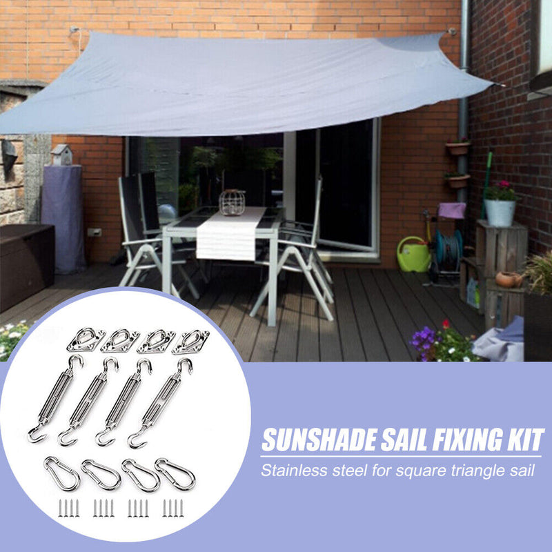 4pcs Sun Shade Sail Installation Hardware Kit for Rectangle Tent Awning
