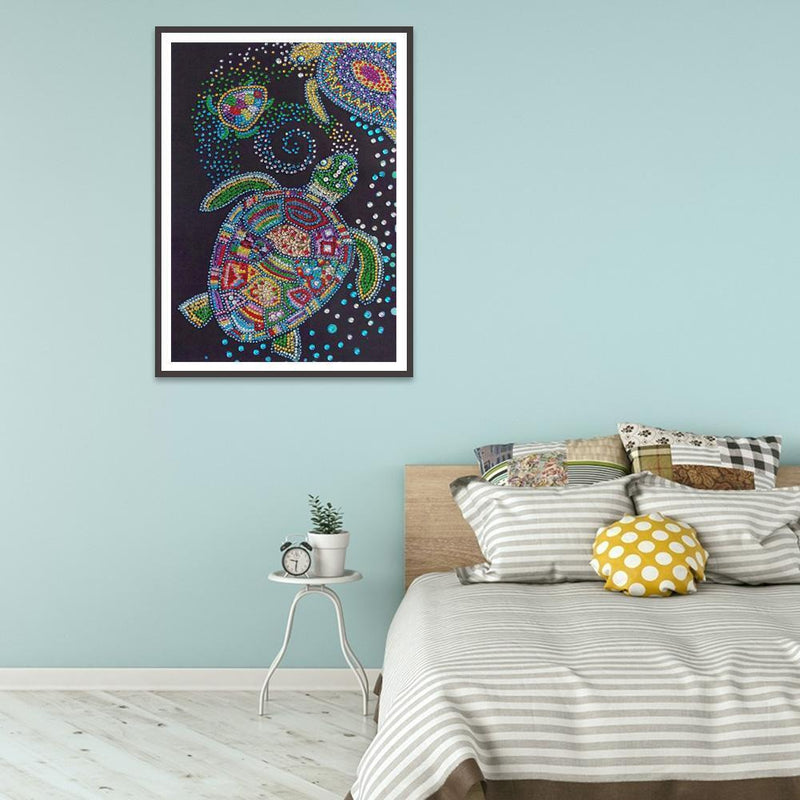 5D DIY Special Shaped Diamond Painting Sea Turtle Cross Stitch Kit Home Wall Art