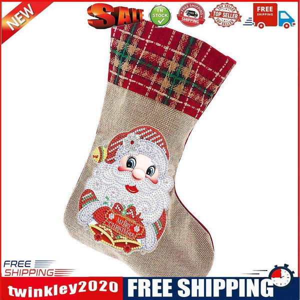 2 x Diamond Painting Christmas Stockings DIY Xmas Mosaic Making Kit (SDW08)