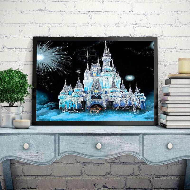 Snow Castle 5D Diamond Painting Rhinestone Full Round Drill for Room Decora