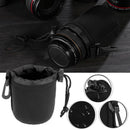 Waterproof Soft Neoprene Camera Lens Pouch Drawstring Protector Case (S) Newly