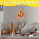 Wall-Mounted Jute Fruit Vegetable Basket Wall Hanging Storage (32x25cm) Newly