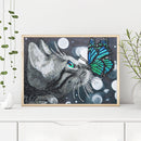 5D Crystal Drill Diamond Painting DIY Mosaic Kits (V037 Butterfly Cat) Newly