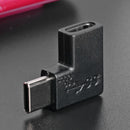 2pcs USB Type C Male to USB C Female Adapter Left Right Angled 90 Degree