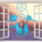 2 Circle Heart Shape Handmade Dream Catcher with Feathers Decor Craft Blue Newly