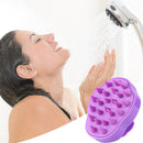 Silicone Hair Washing Comb Brush Head Scalp Massage Brush (Purple) Newly