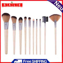 Gowind6 10-Piece Makeup Brush Set with Bamboo Handle for Eyeshadow, Eyelashes,