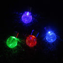 LED Solar Lamp Cracked Glass Ball Hanging Light Waterproof Garden Decor (F)