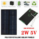 2W 5V USB Solar Panel Charger USB Port Cellphone Use Travel Portable`