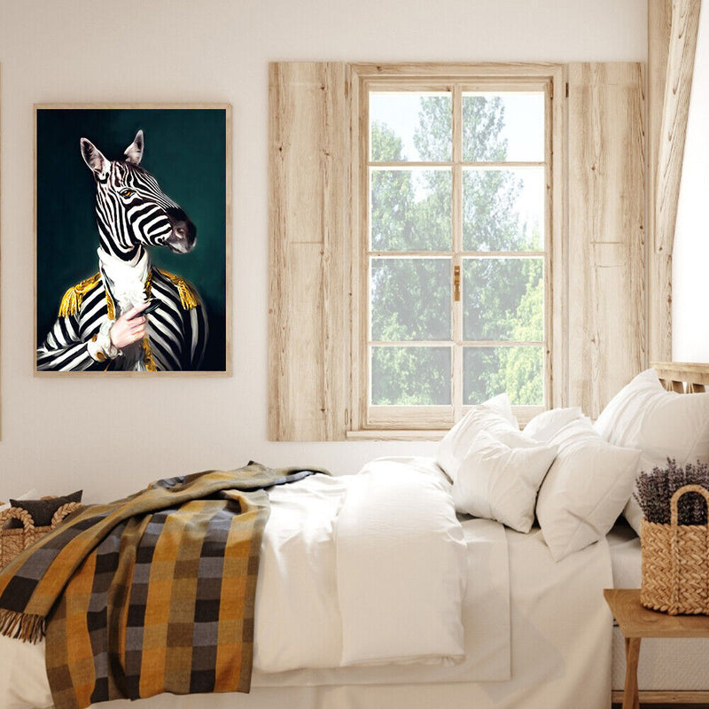 Zebra Gentleman Oil Paint By Numbers Kit DIY Acrylic Painting on Canvas
