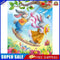 Swing Rabbits Oil Paint By Numbers Kits Canvas Picture Wall Art DIY Craft