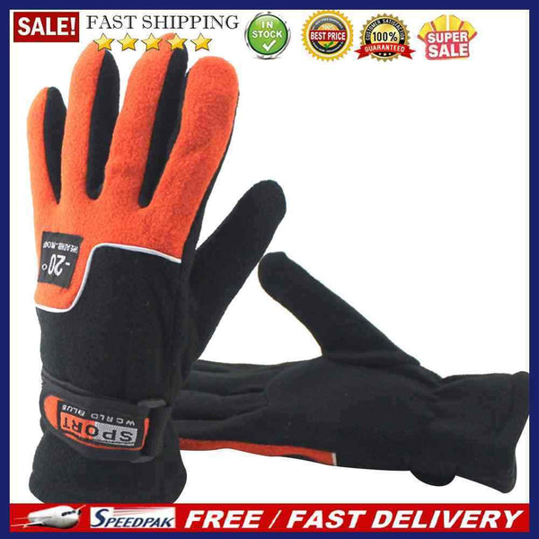 1 Pair Windproof Cycling Warmth Gloves Fleece Gloves Anti-Freeze Thermal Glov