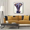 DIY Digital Oil Painting By Numbers Walking Elephant Canvas Frameless Picture