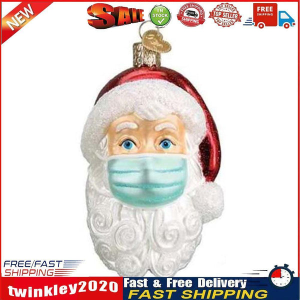 Christmas Hanging Tree Ornament Face Shield Santa Claus Pendents (White) Newly