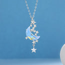 Short Temperament Clavicle Chain Niche Necklace Alloy Moon Splash Galaxy