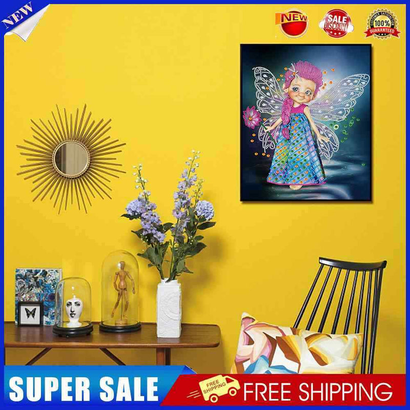 #A Big Eyed Girl with Wings Diamond Painting 5D DIY Special-shaped Partial Drill