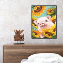 Sunflower Pig Oil Paint By Numbers Hand Painted Wall Art Craft Home Decorat