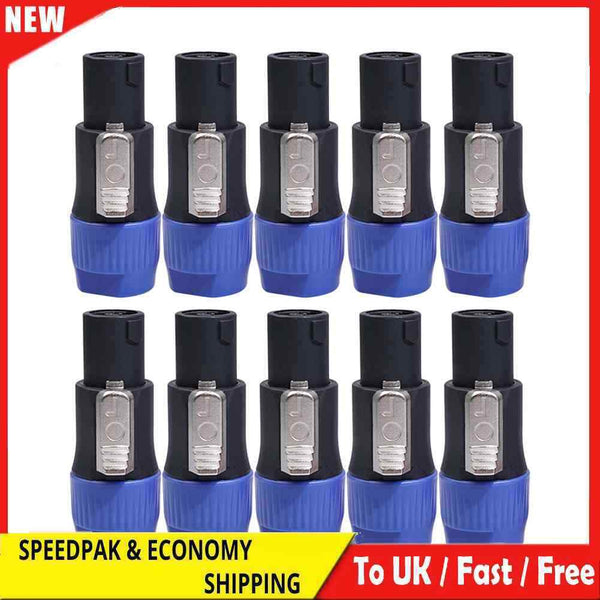 10x NL4FC Speaker Connectors 4 Pin Male Audio Cable Jack Ohm Plug Adapters