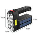 Solar Charging Flashlight Searchlight 8 LED Spotlight USB Rechargeable Torch