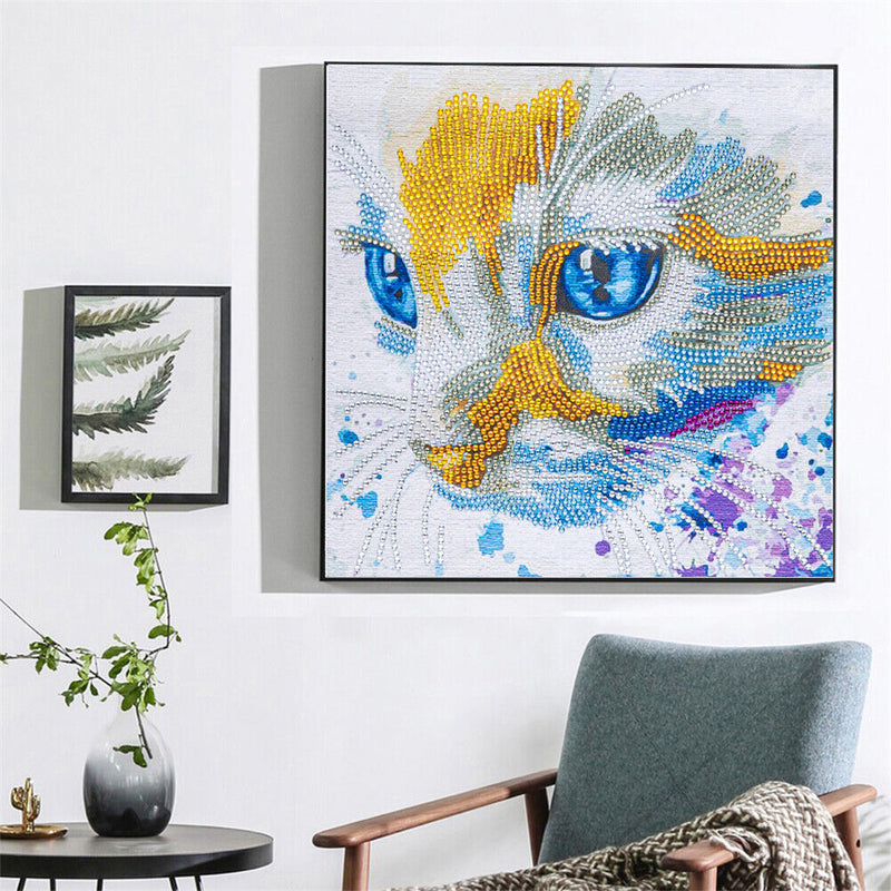 Part Drill Special Shaped DIY Cat 5D Crystal Rhinestones Diamond Painting