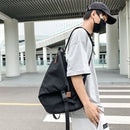 Japanese Simple Backpack Women Men Canvas Travel Solid Student Casual School Bag