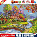 Country House Full Cross Stitch 14CT Counted Embroidery DIY Needlework Kits