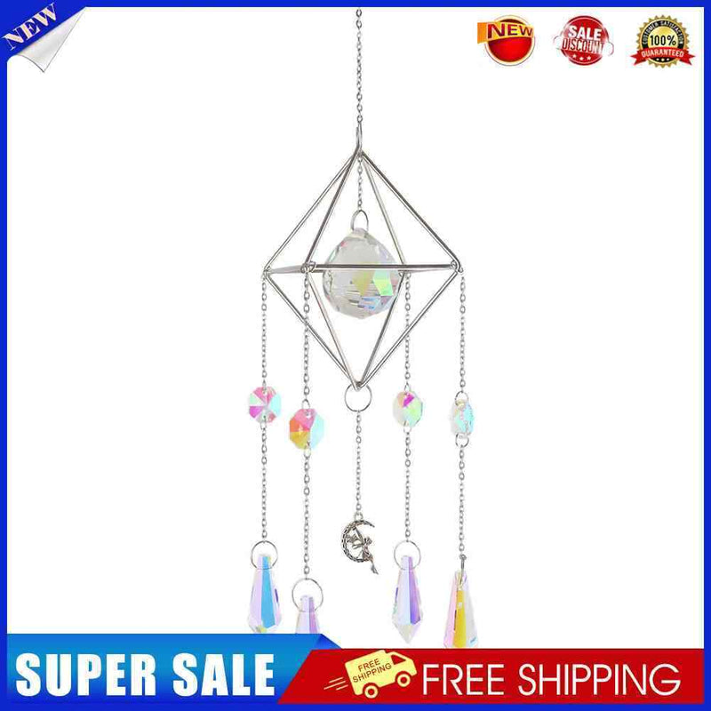 #A Crystal Wind Chimes Colorful Metal Hanging Prisms Light Catcher Ornament Wind