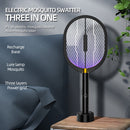 3 In 1 Electric Mosquito Swatter USB Rechargeable Mosquito Insect Racket Newly