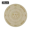 Wooden Divination Pendulum Board w/ Stars Moon Carved Coaster (Green 25cm)